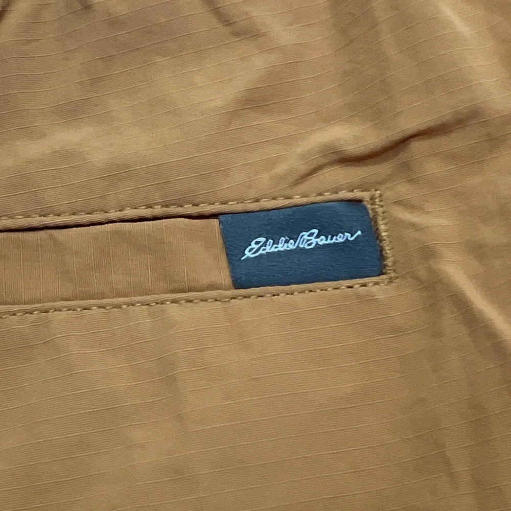Eddie Bauer Ripstop Tech Shorts Mens XL Brown Sugar Moisture Wicking Hiking‎ NWT